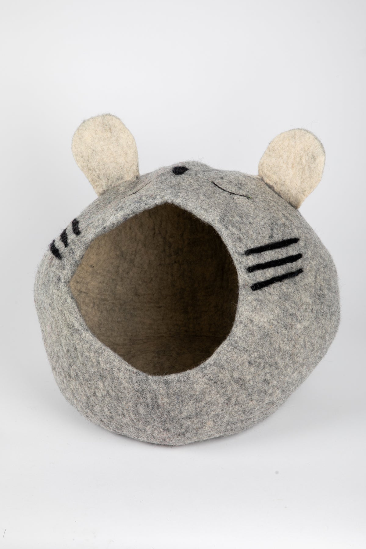 Felt Cat Cave with a cat face