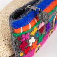 Felt Coin Purse Colorful Bus Design