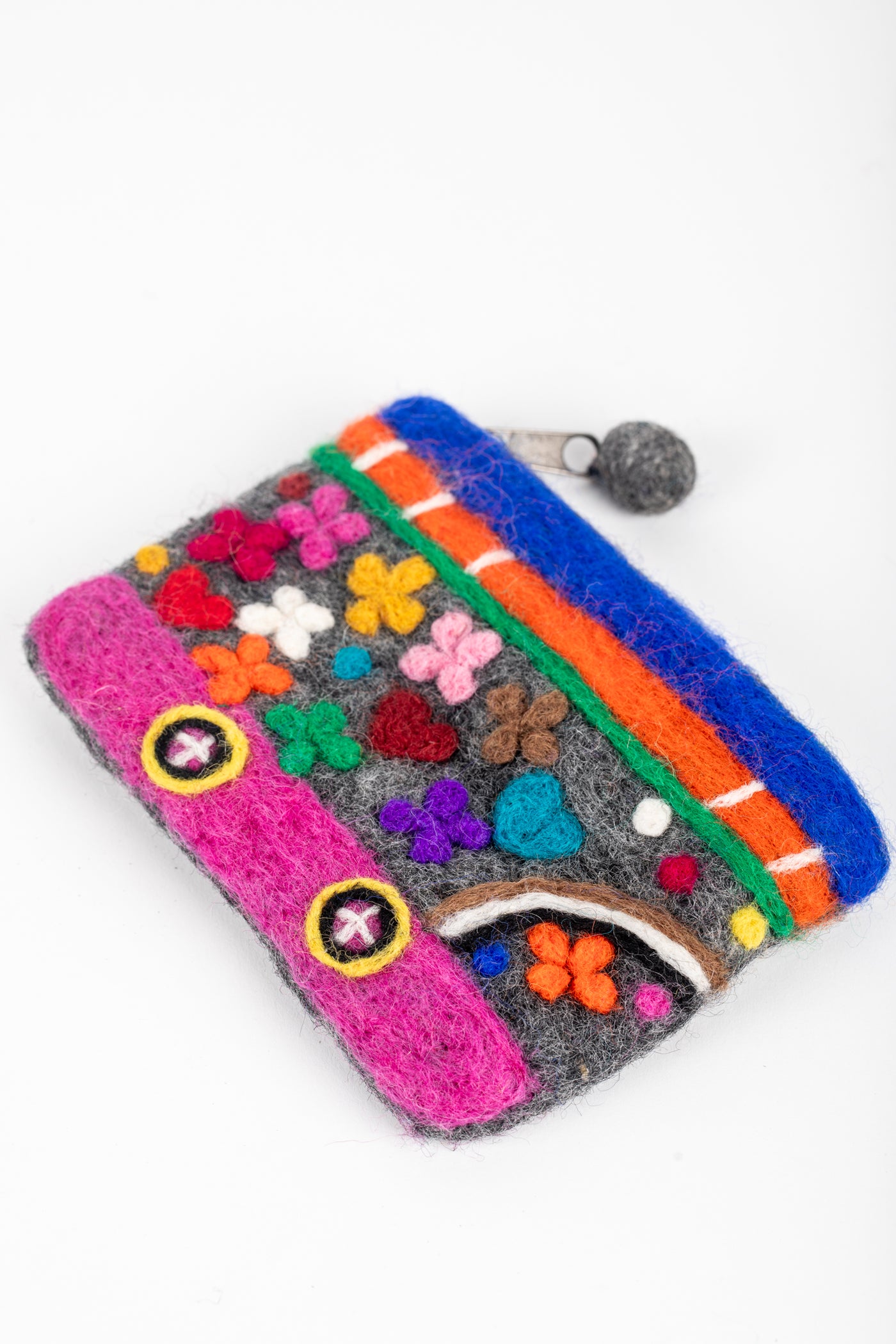 Felt Coin Purse Colorful Bus Design