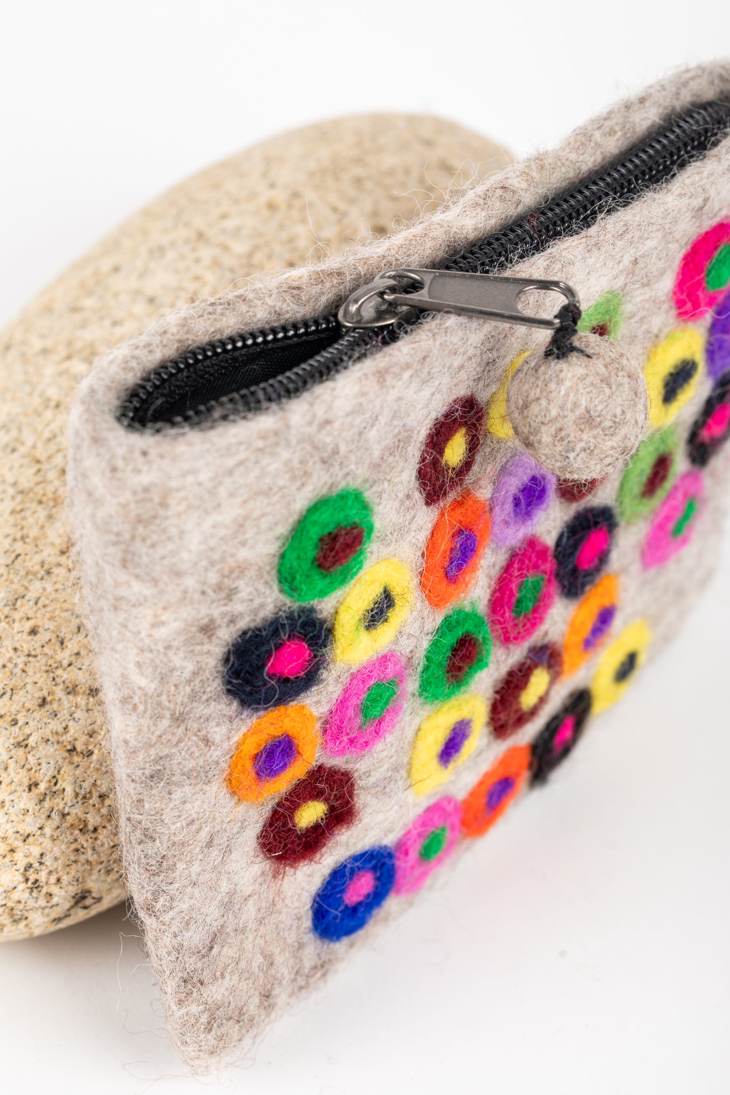 Felt Coin Purse Dots Design