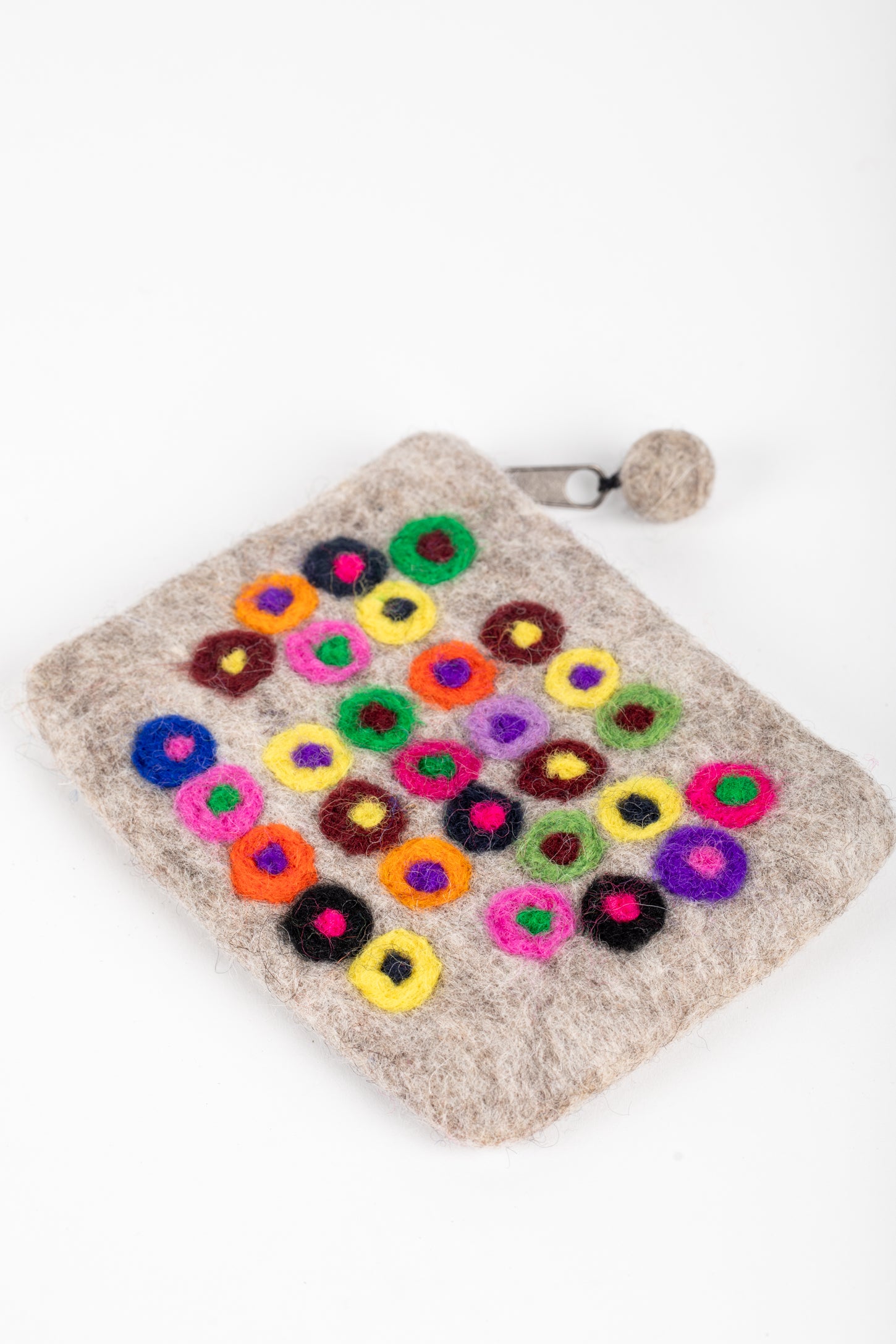 Felt Coin Purse Colorful Dots Design