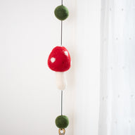 Felt Mushroom Garland in Red