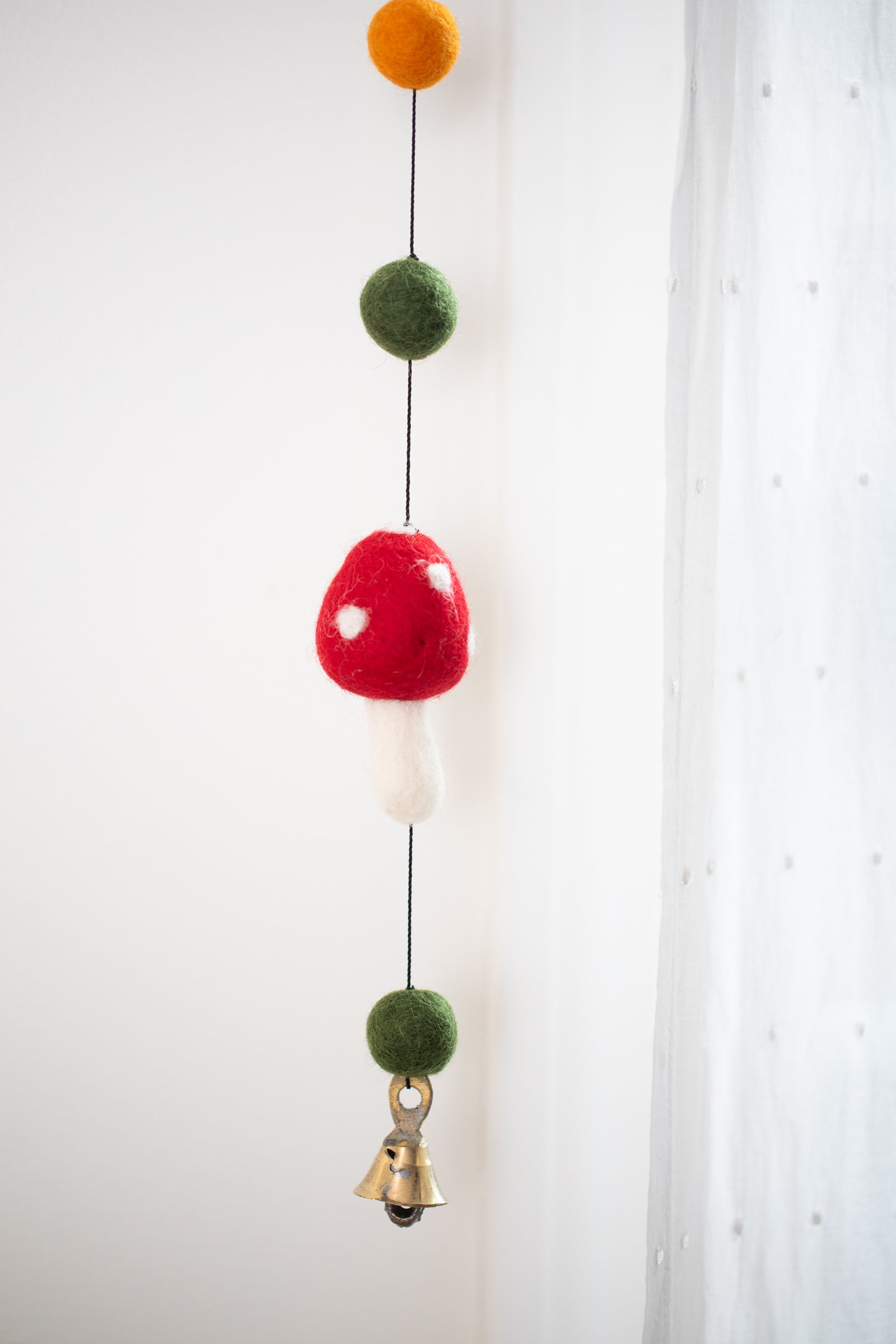 Felt Mushroom Garland in Red