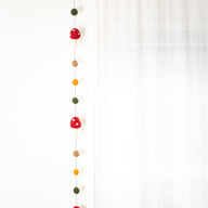 Felt Mushroom Garland in Red