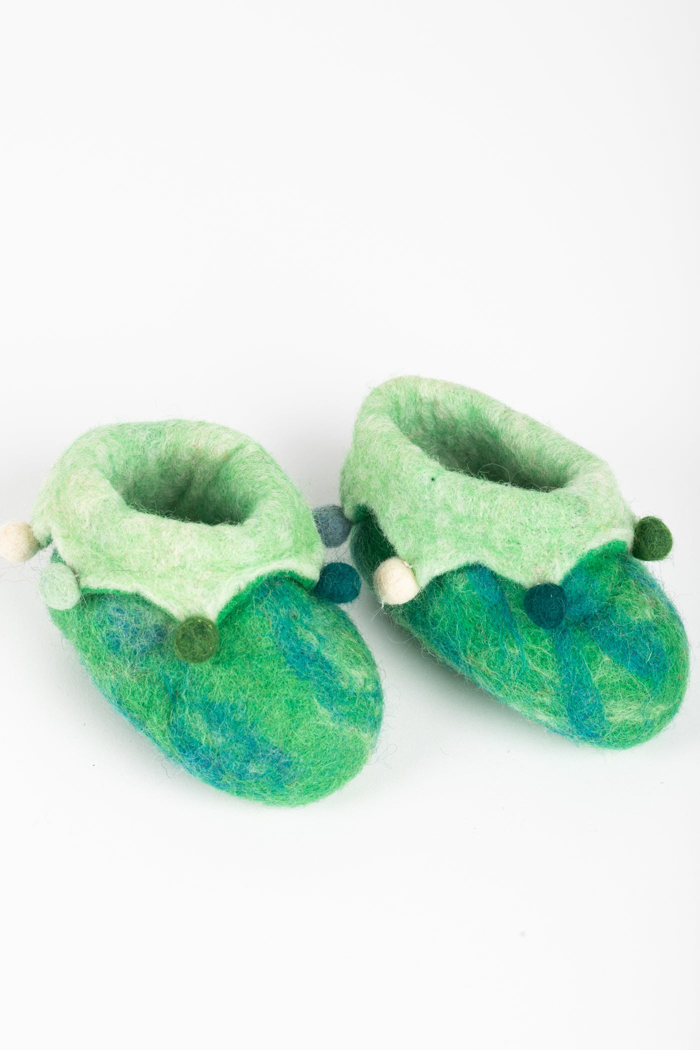 Felt Baby Booties Green