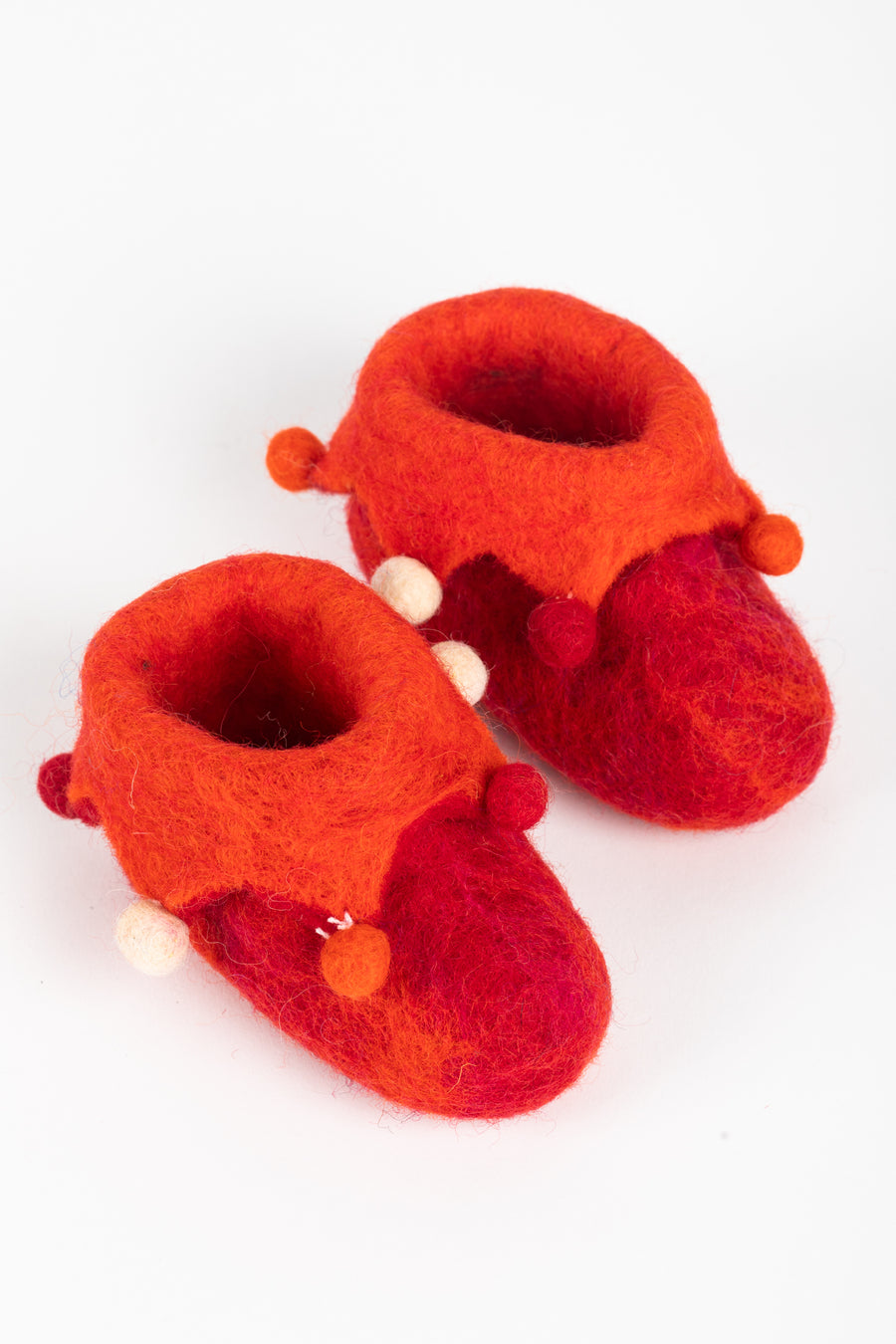 Felt Baby Booties Orange