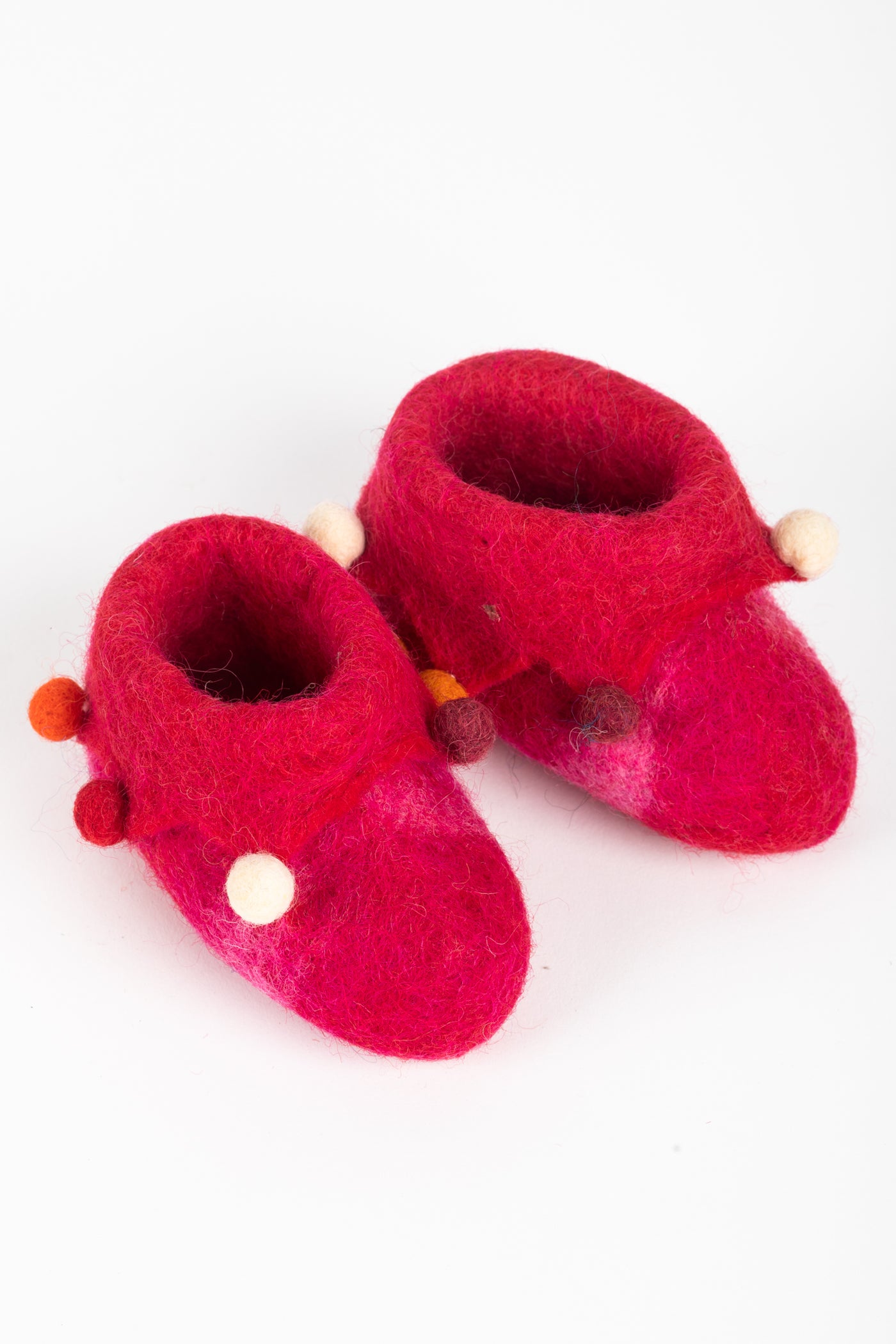 Felt Baby Booties Red