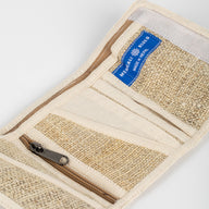 Bhanga Hemp Tri-fold Wallet Natural Detail