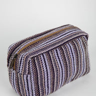 Dhari Striped Dopp Kit in Purple