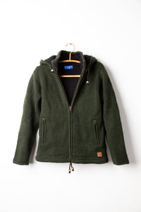 Dark Green wool hooded jacket