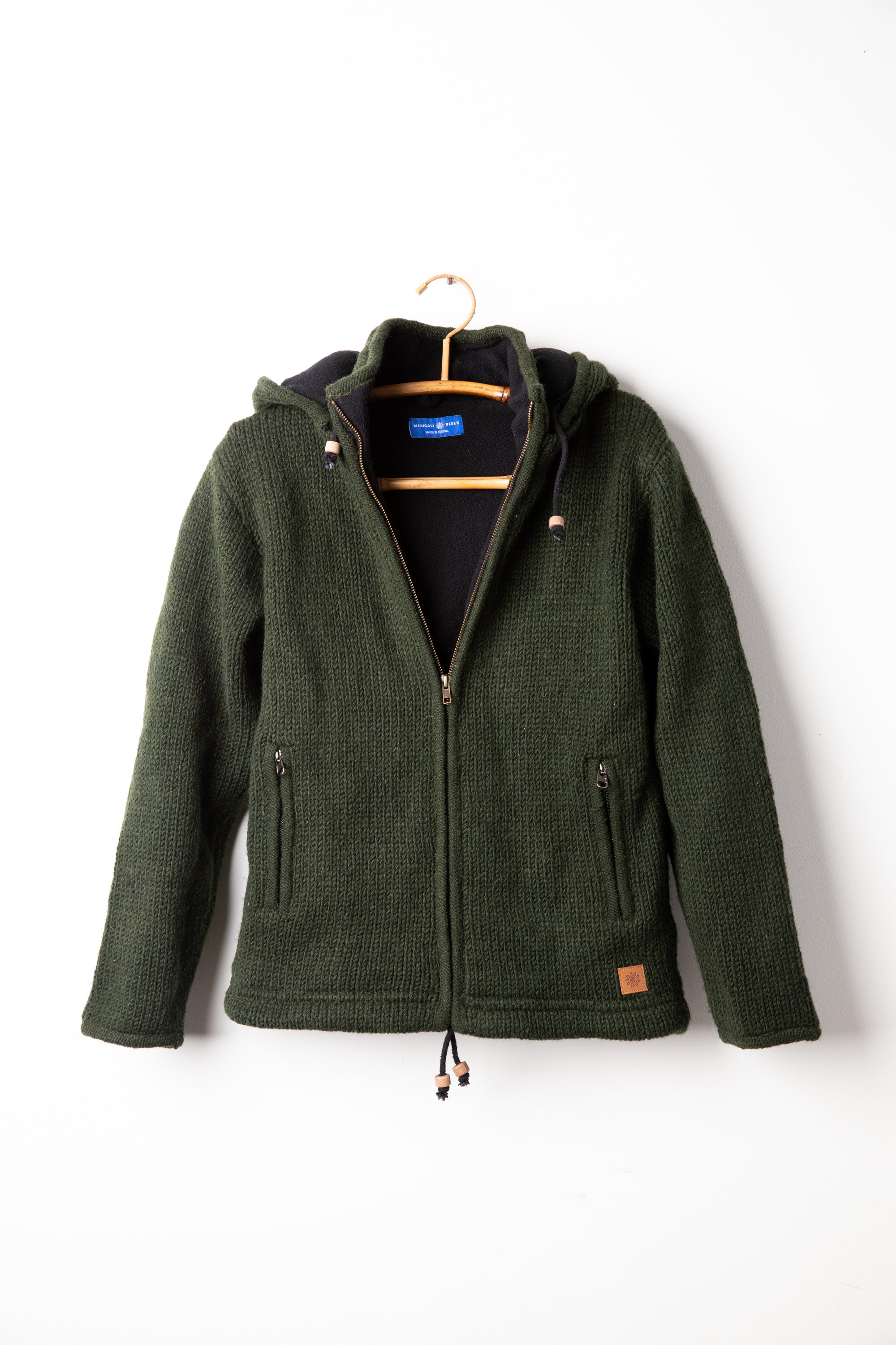 Dark Green wool hooded jacket