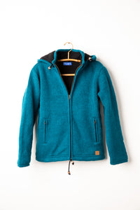 Teal wool hooded jacket