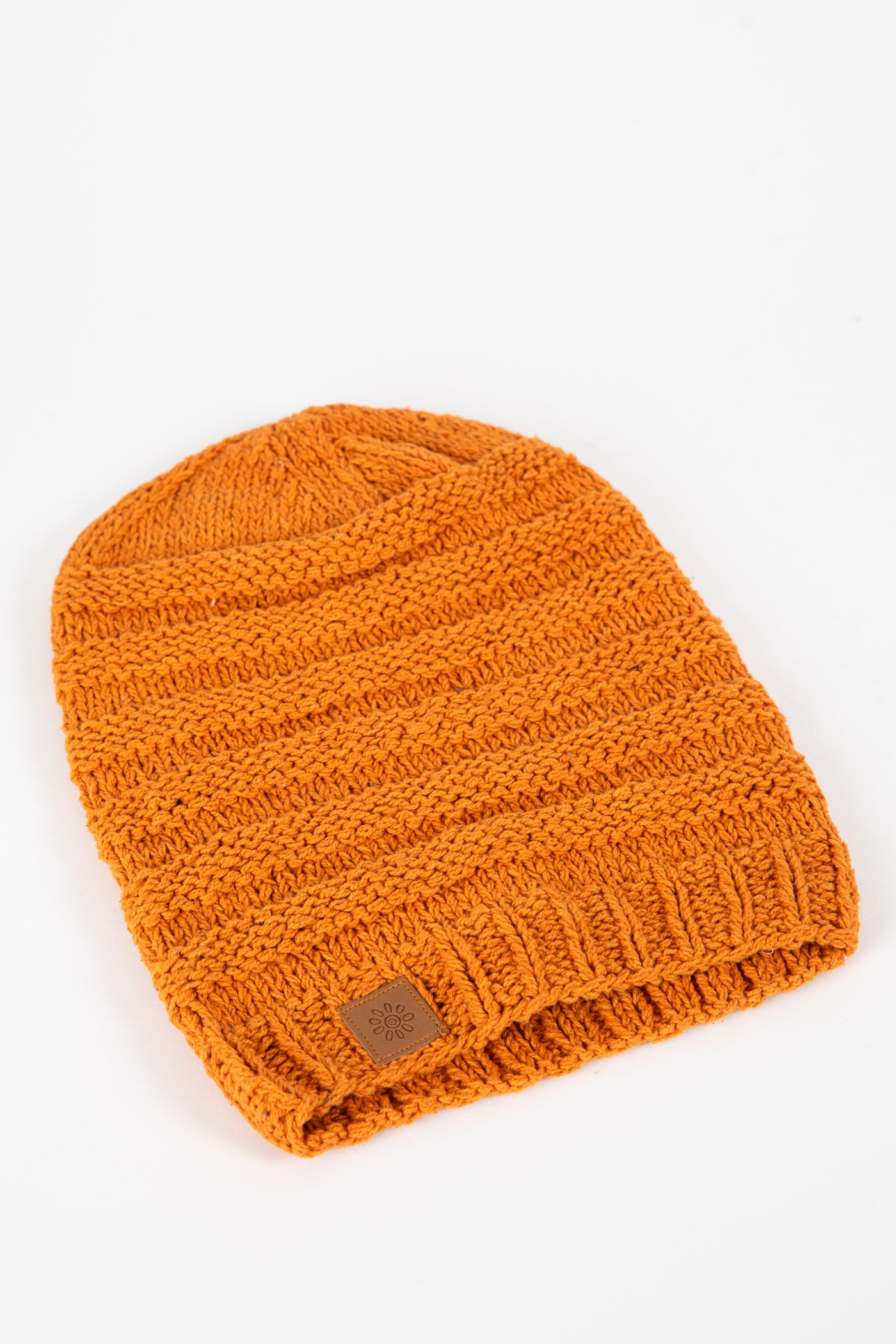 Cotton Ribbed Slouch Beanie