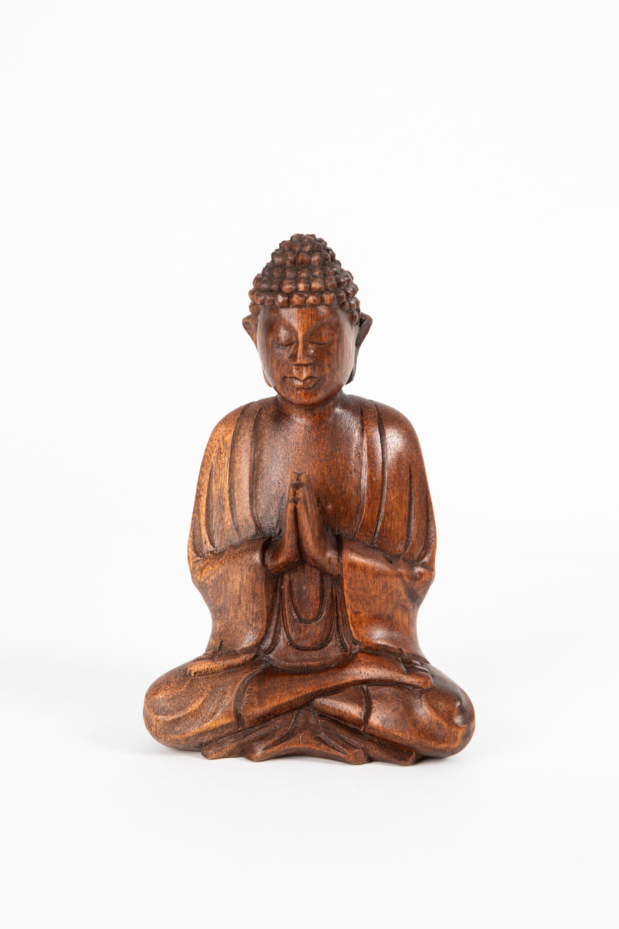Anjali Mudra Wooden Buddha Sculpture