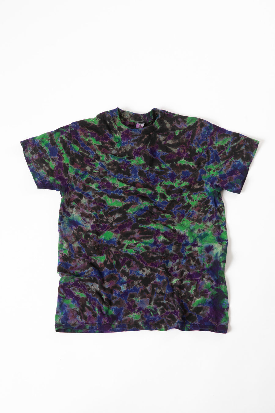 Crackle Tie Dye T-Shirt in Violet on white background