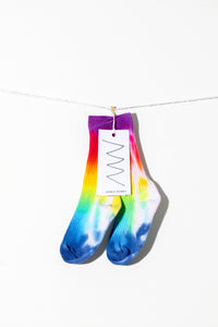 Colorful rainbow tie dye socks for kids