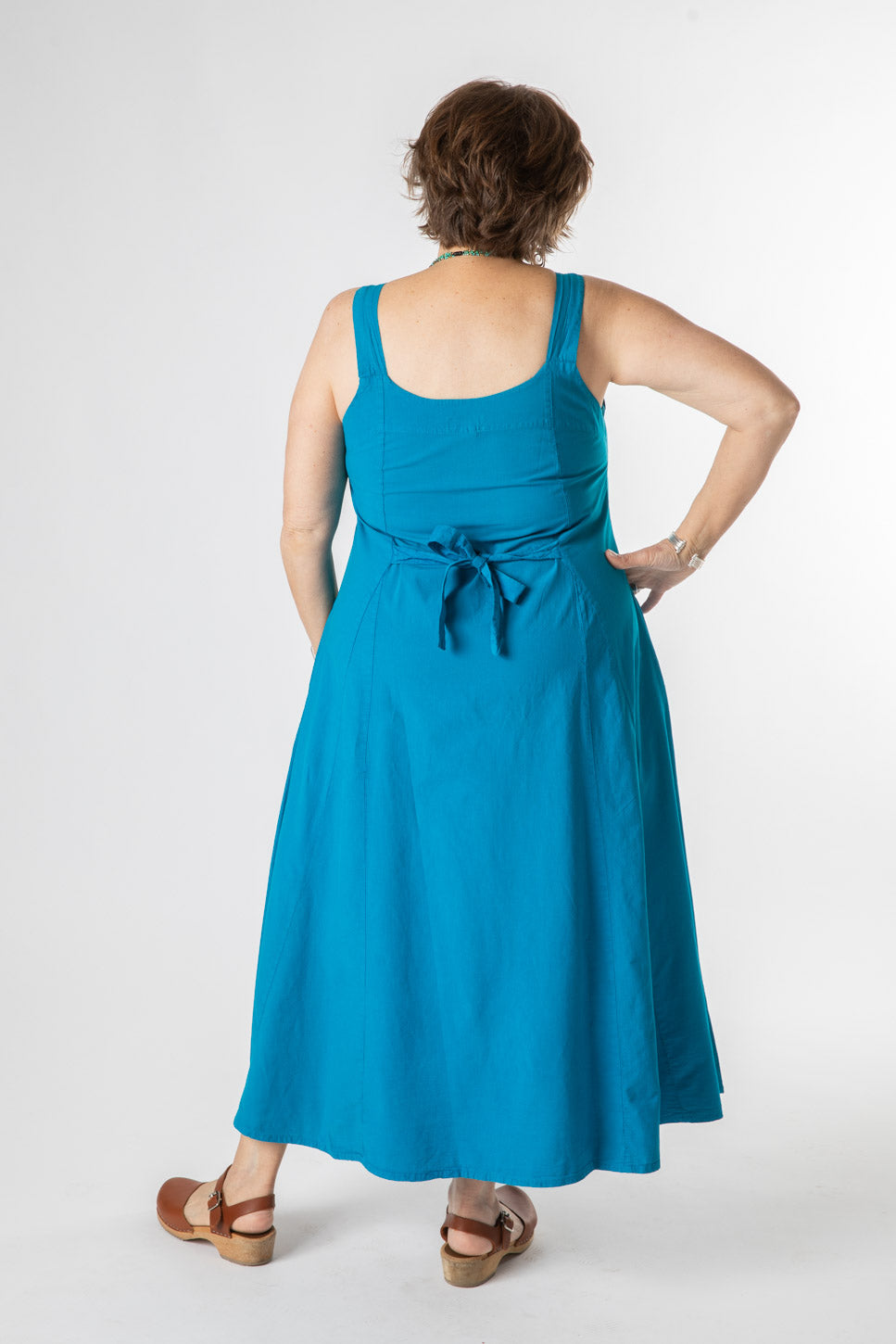Mexicali Simple Cotton Dress - Pacific Blue / XS Mexicali Simple Cotton Dress - Pacific Blue / XS