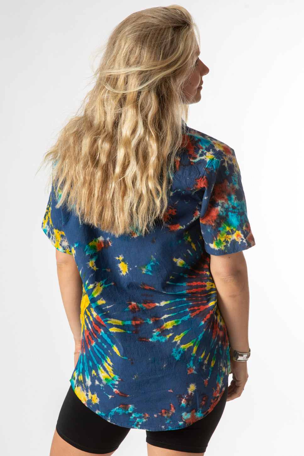 Mexicali Tie Dye Button Down | Boho Mens Dress Shirt Green / S Mexicali Tie Dye Button Down | Boho Mens Dress Shirt Green / S