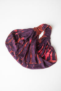 purple tie dye headband in bohemian style for everyday wear