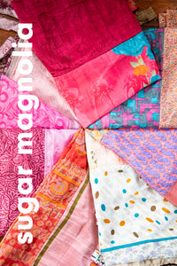 Patchwork Sari Silk Halter Dress in Morning Dew