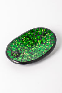 Mosaic incense burner in green