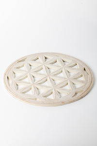 Flower of life wall hanging in white