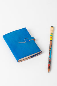 Dyed  Leather Mini Journal in Red