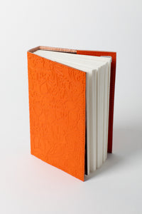 Floral Embossed Leather Journal in Orange
