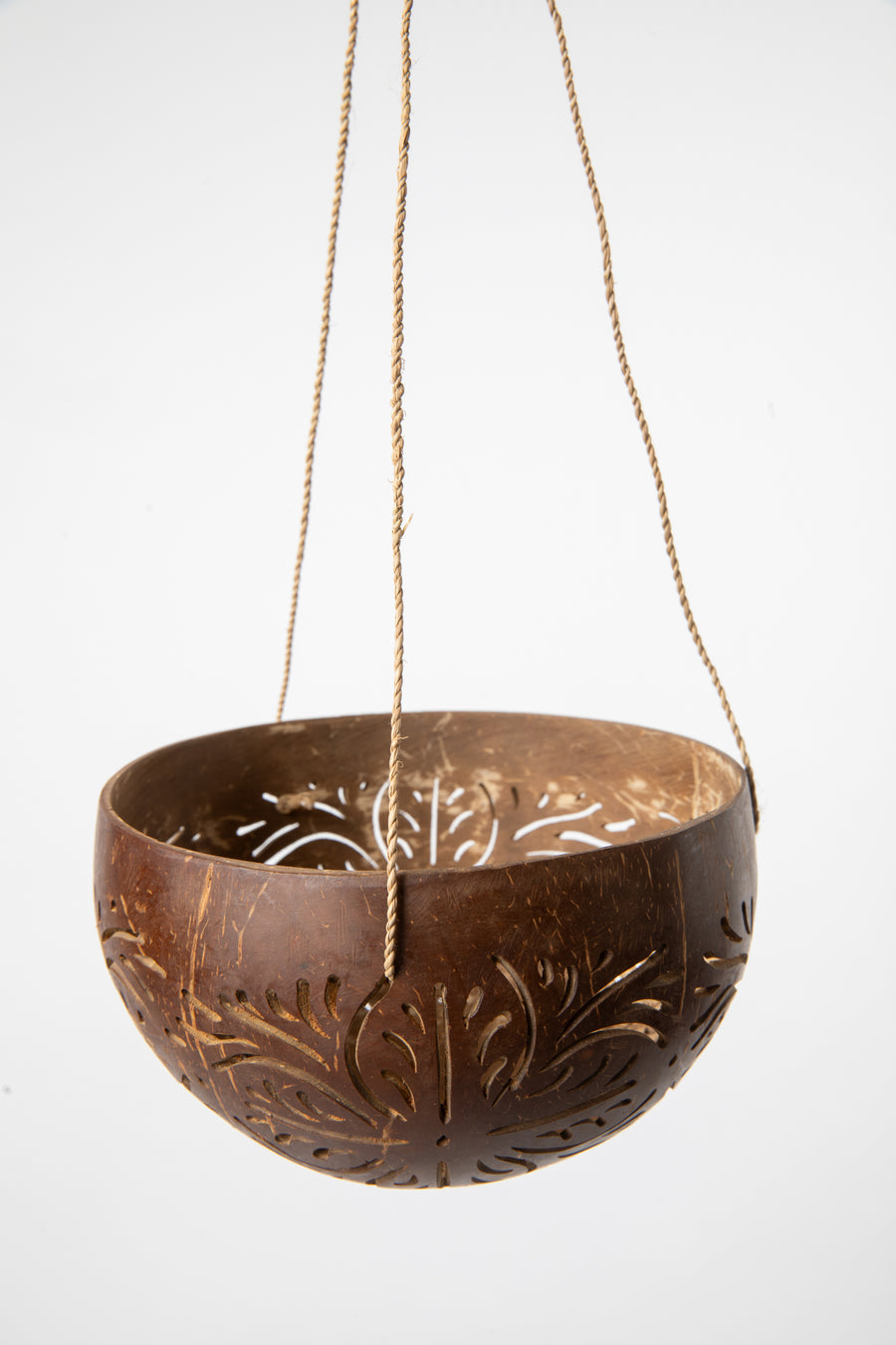 Carved Hanging Coconut Planter