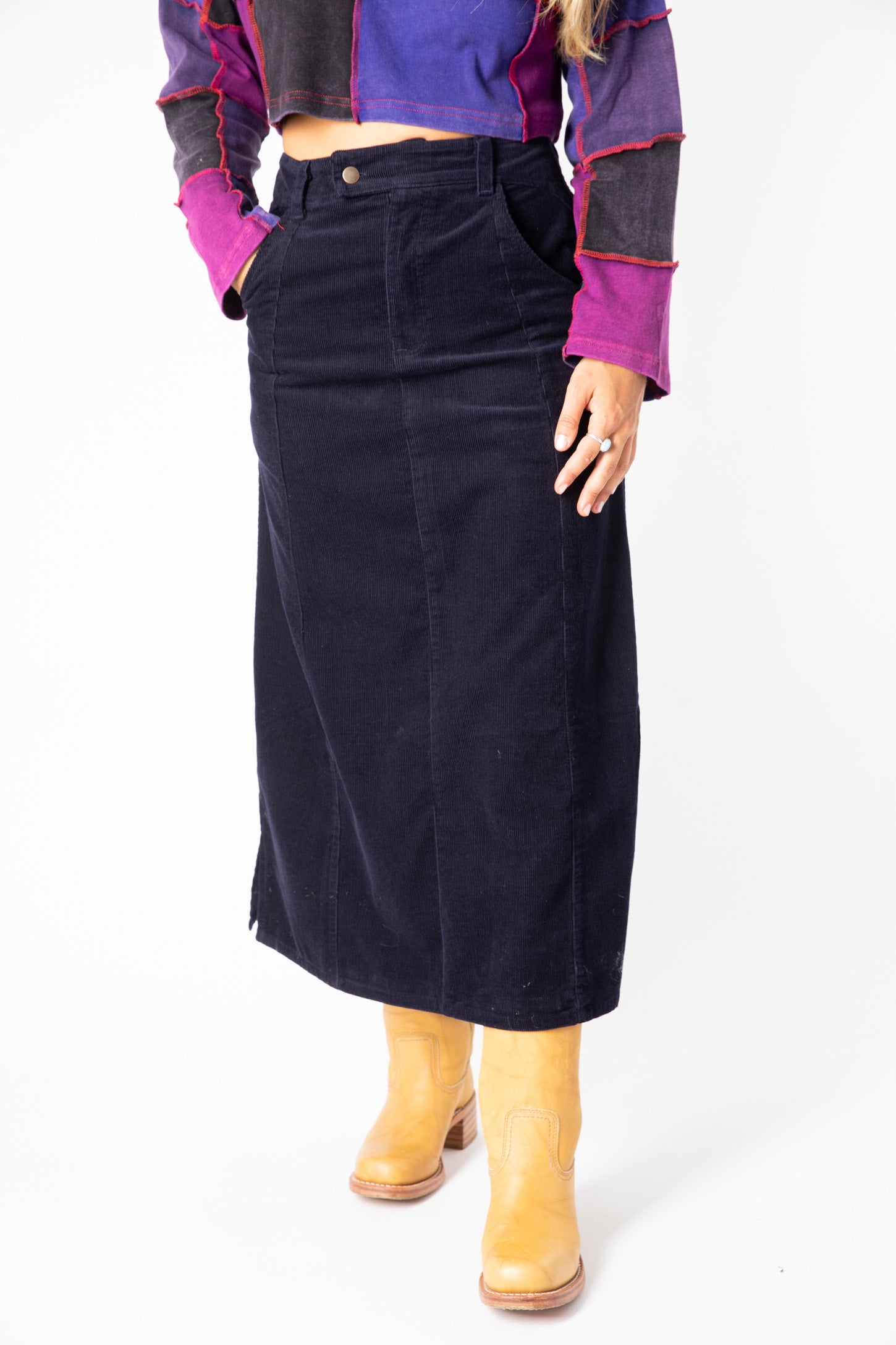 Nagarkot Corduroy Skirt Navy S