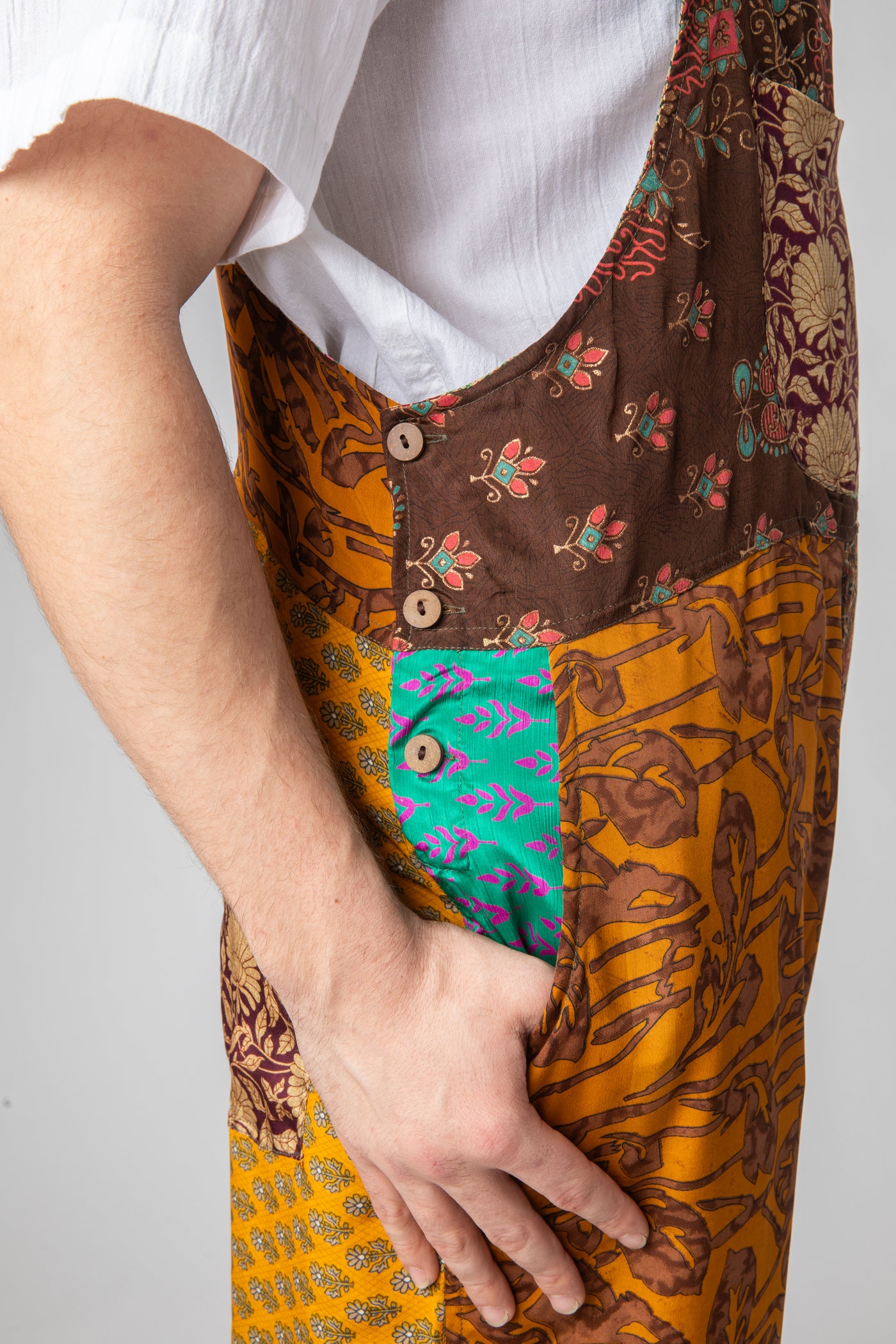 Upcycled Sari Silk Mens Overalls Overstock