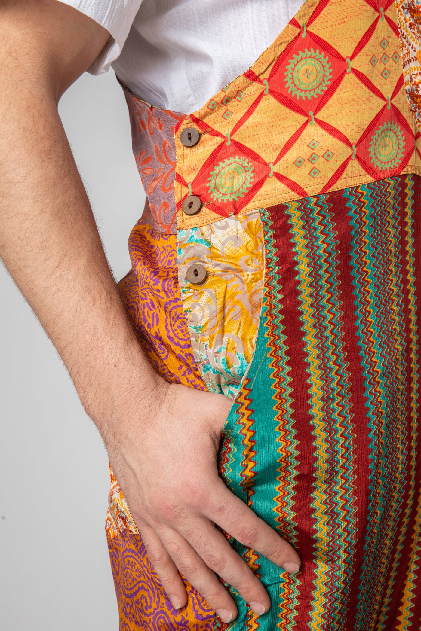 Upcycled Sari Silk Mens Overalls Overstock