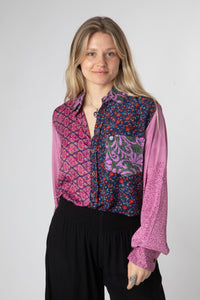 Upcycled Sari Silk Womens Shirt