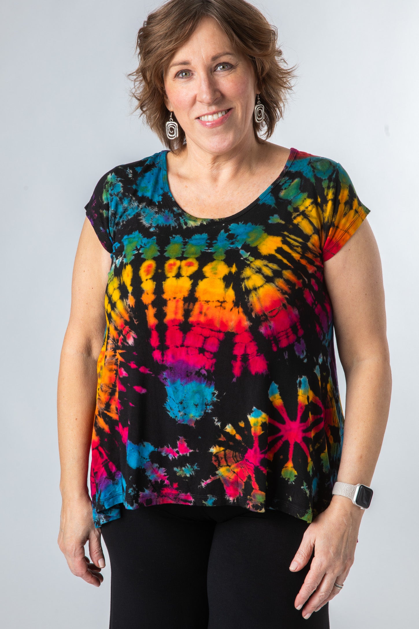 Ahana Tie Dye Short Sleeve Shirt Women s Tie Dye Shirt Mexicali Blues