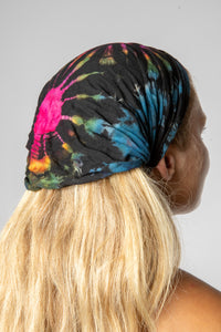 Aurora Tie Dye Headband in Black Rainbow