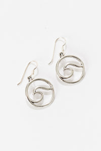 Sterling silver wave earrings with boho ocean inspired design