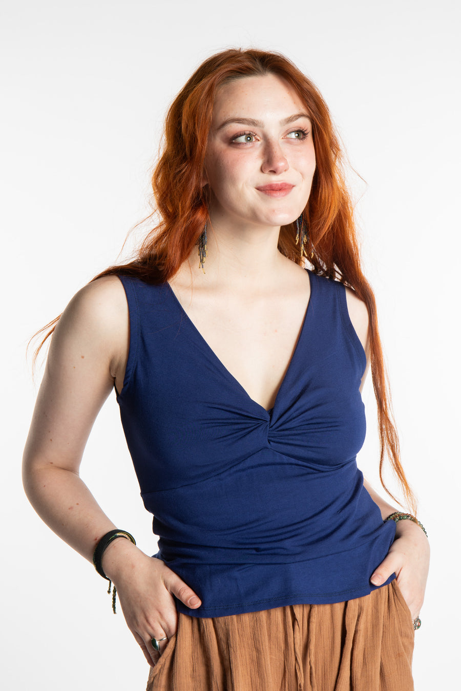 Honora is wearing size S/M Women's Tank Top in Green