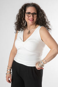 Susan is wearing size M/L Women's Tank Top in White