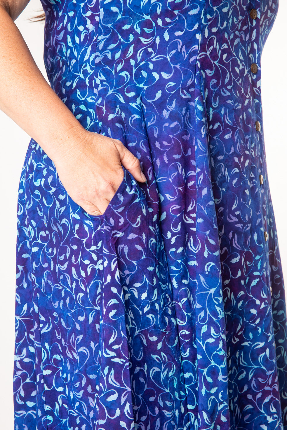 Ani Button Batik Maxi Dress