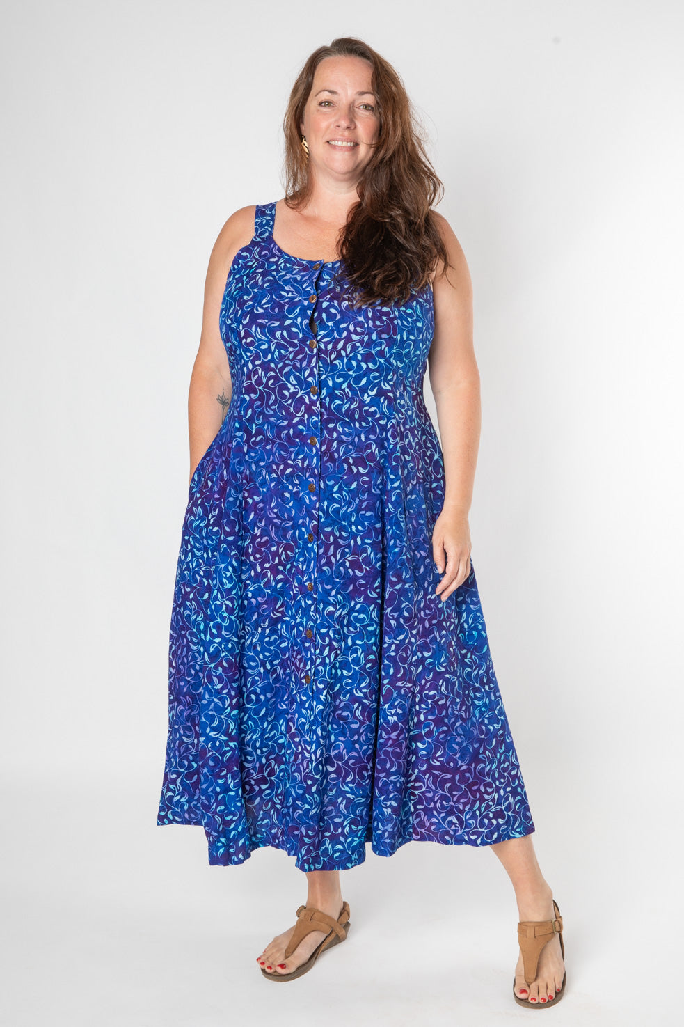 Ani Button Batik Maxi Dress