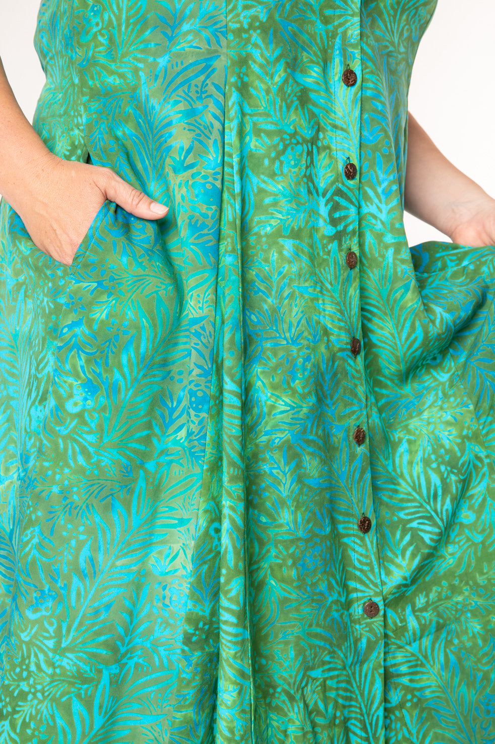 Ani Button Batik Maxi Dress