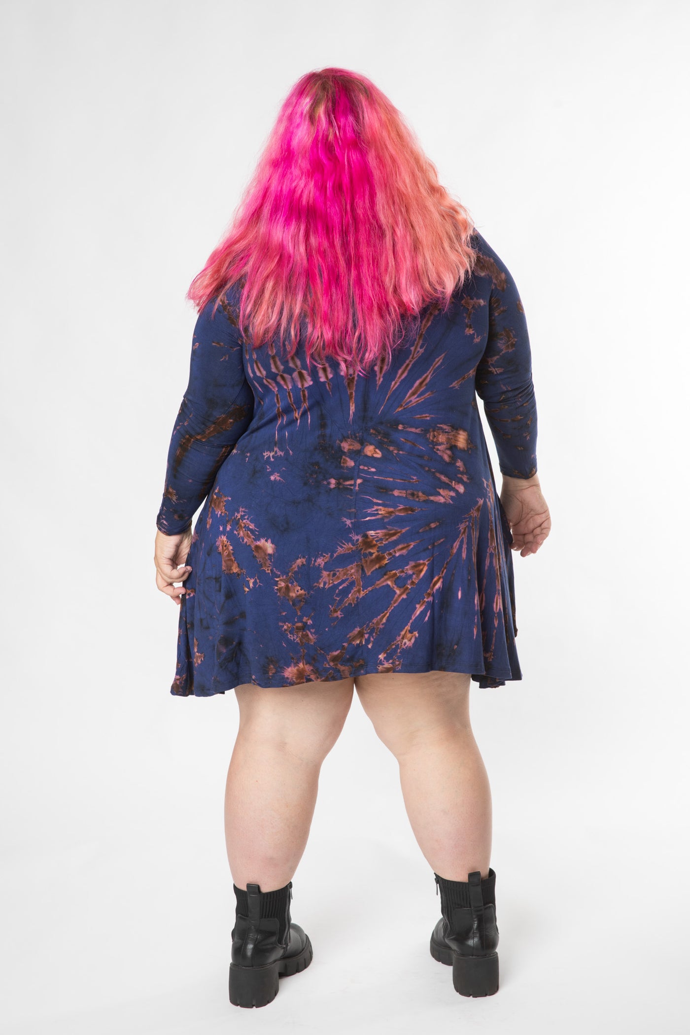 long sleeve tie dye dress Boho Tie Dye Maxi Dress: Long Sleeve Cotton Festival Dress
