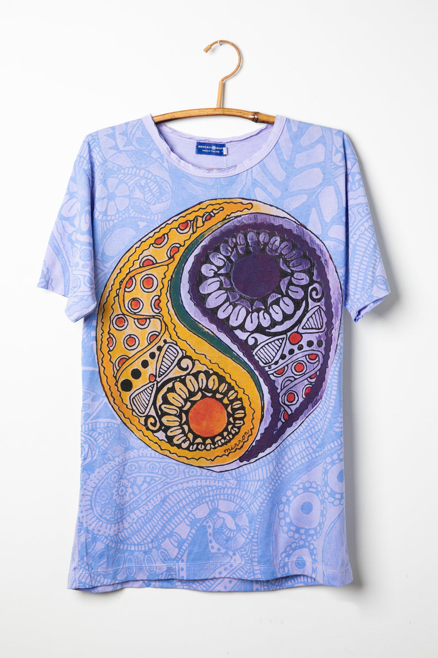 Lavender Yin Yang graphic, screen printed t-shirt