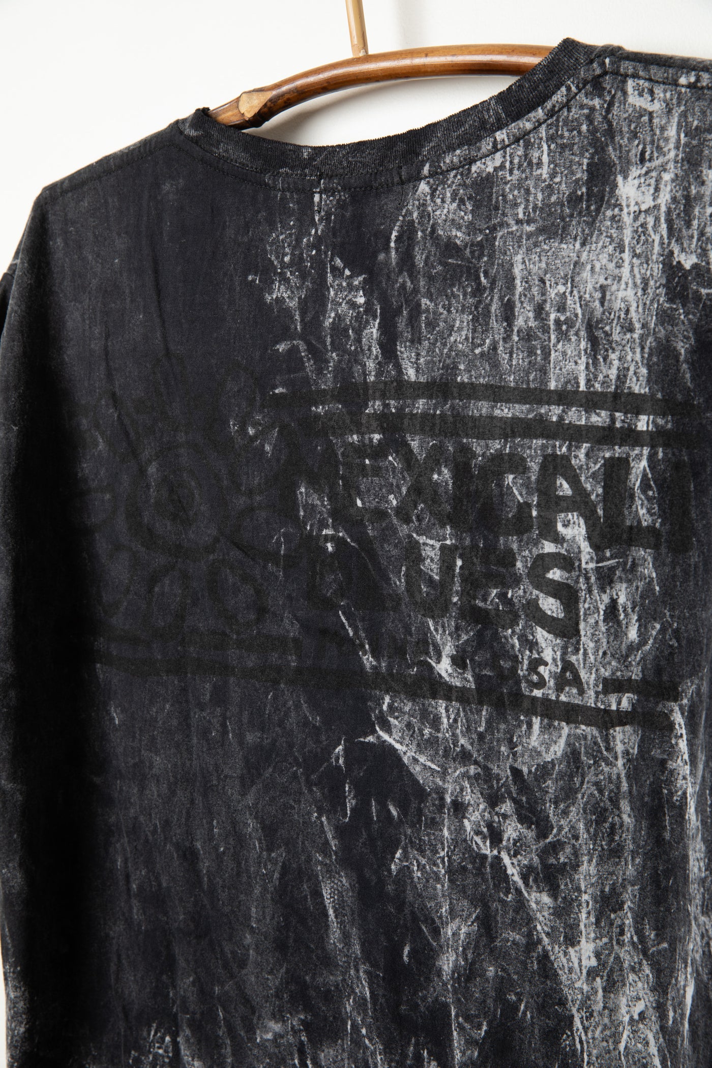 Black Cosmic Animal graphic screen printed t-shirt detail of back