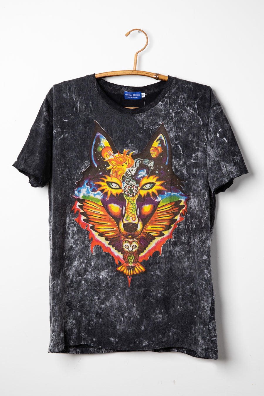 Black Cosmic Animal graphic screen printed t-shirt
