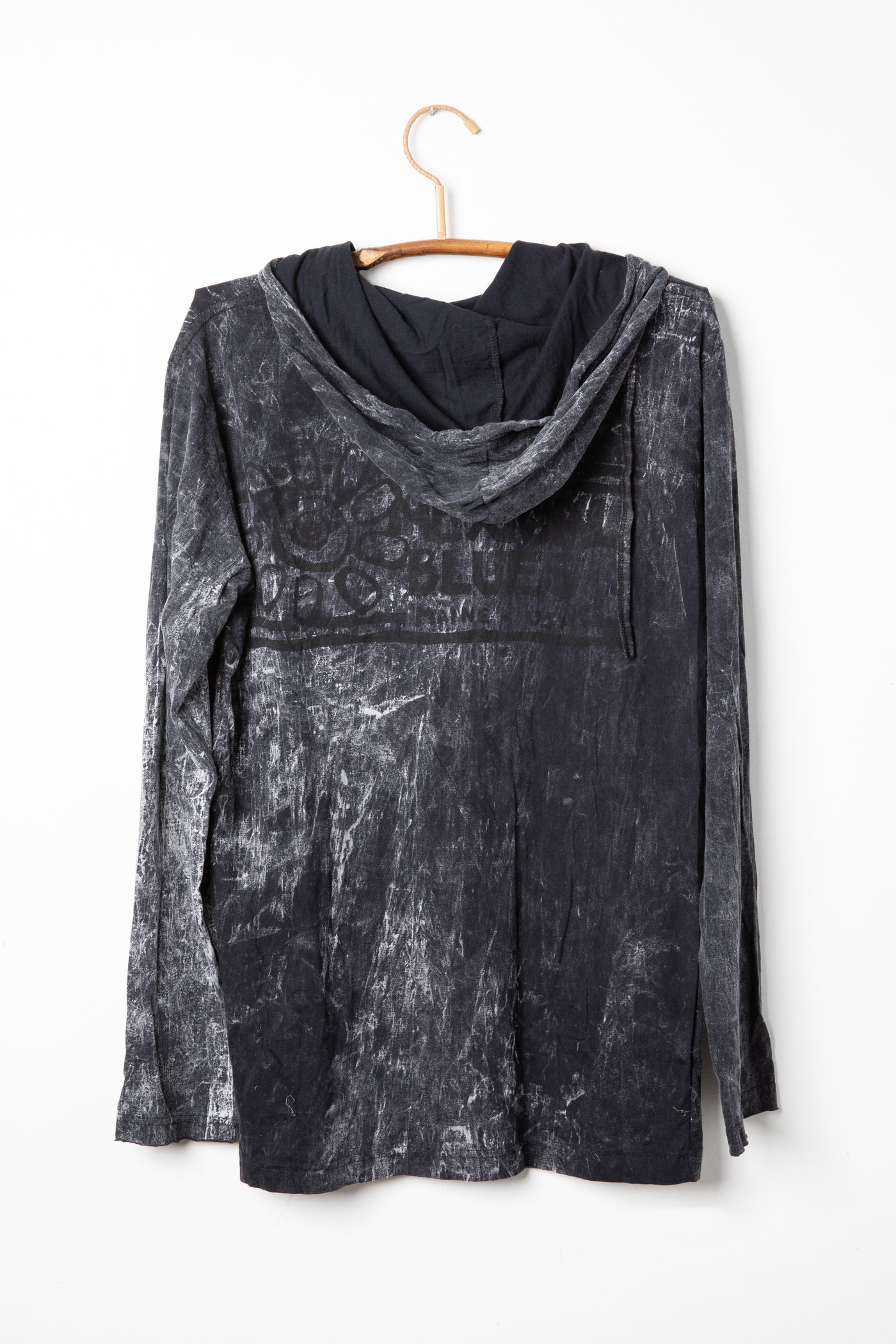Black hamsa lightweight graphic screenprinted hoodie