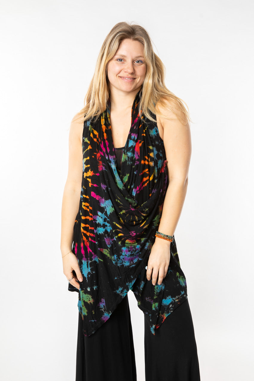 Sabai Tie Dye Wrap Vest | Women's Tie Dye Vest · Mexicali Blues
