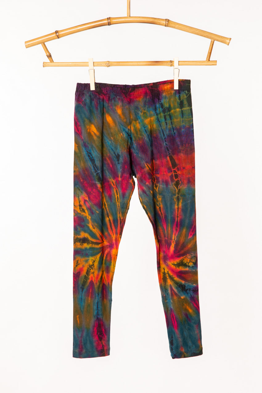 Kid's Tie Dye Leggings in gray