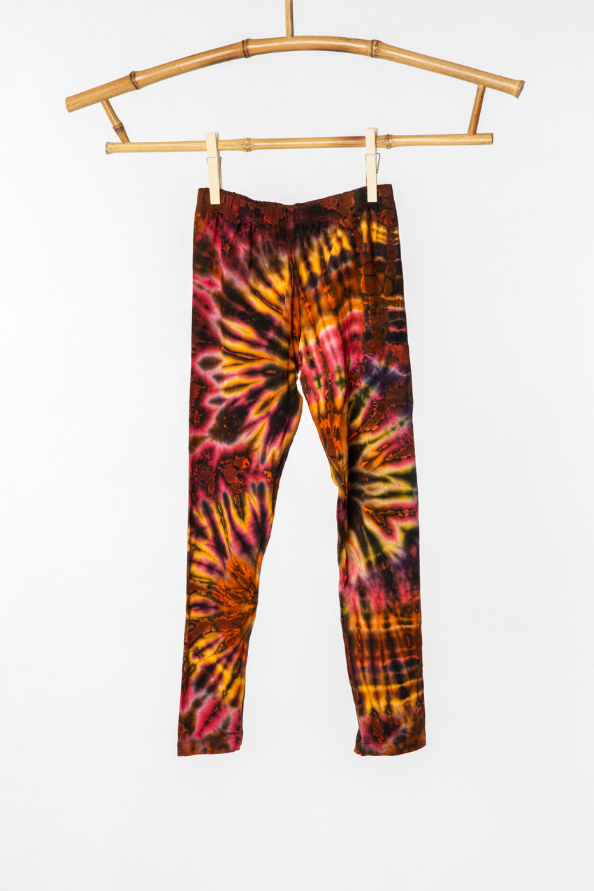 Kid's Tie Dye Leggings in sunset