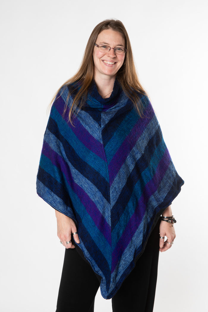 Kambala fleece lined blanket poncho fleece lined wool poncho